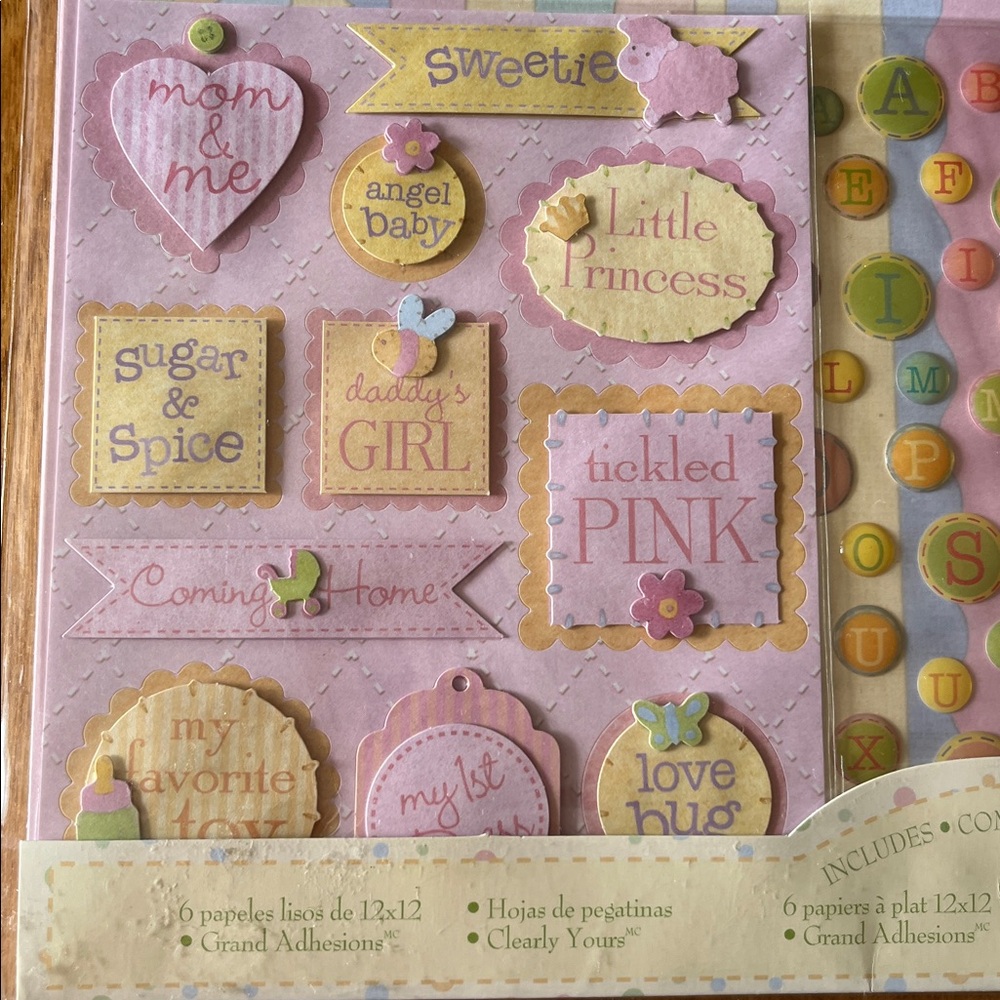 Baby Girl Scrap Kit - Pink and Yellow - Picture 2 of 10